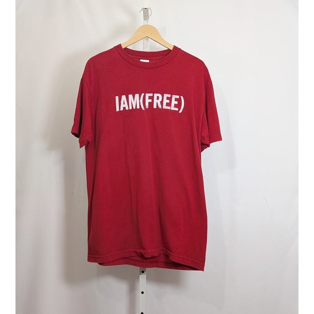 Vintage Y2K Shirt Newsboys Red I Am Free Count The Cost Band Men's Size L